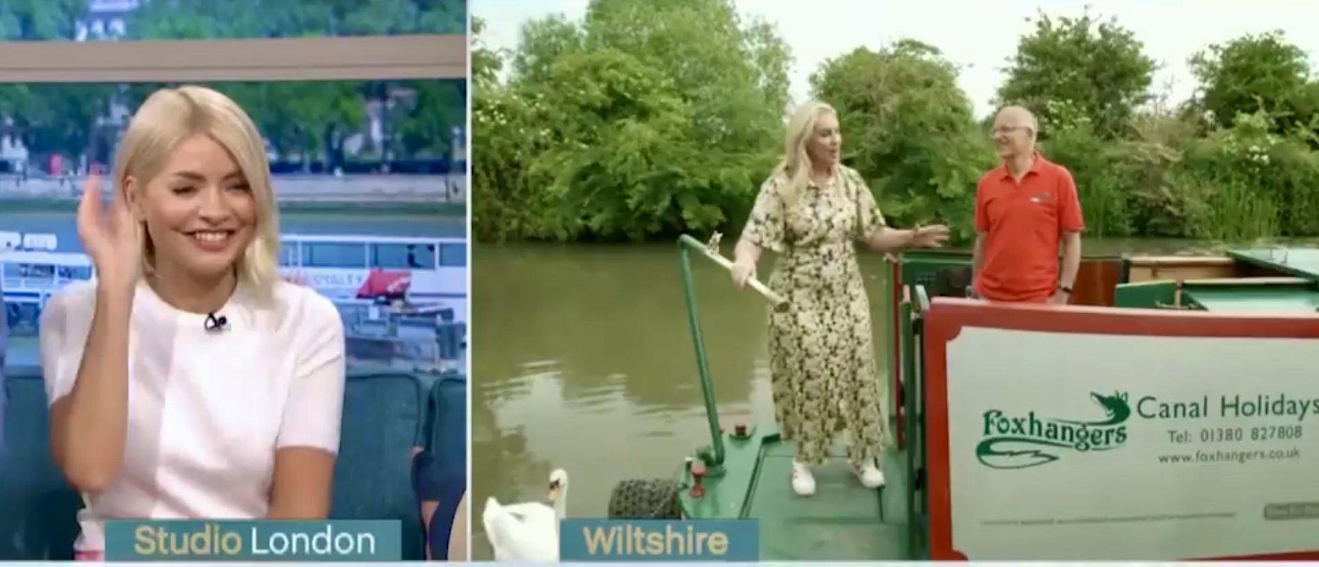 Holly Willoughby Josie Gibson Canal Boating Celebrity